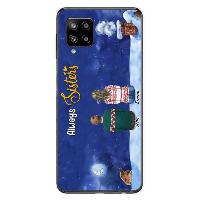 Personalized Christmas Brother & Sister Phone Case - Christmas Gift Idea For Siblings - Up to 12 People - Always Sisters - Case For iPhone And Samsung