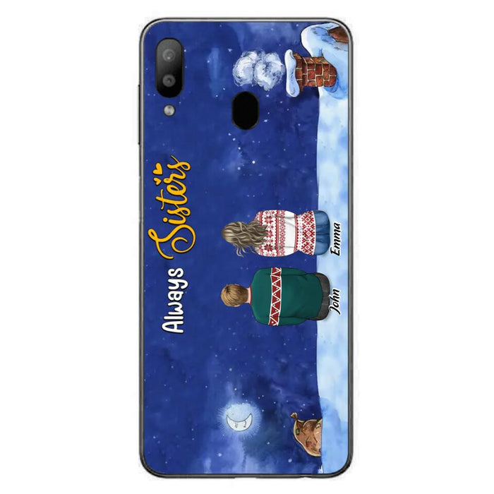 Personalized Christmas Brother & Sister Phone Case - Christmas Gift Idea For Siblings - Up to 12 People - Always Sisters - Case For iPhone And Samsung