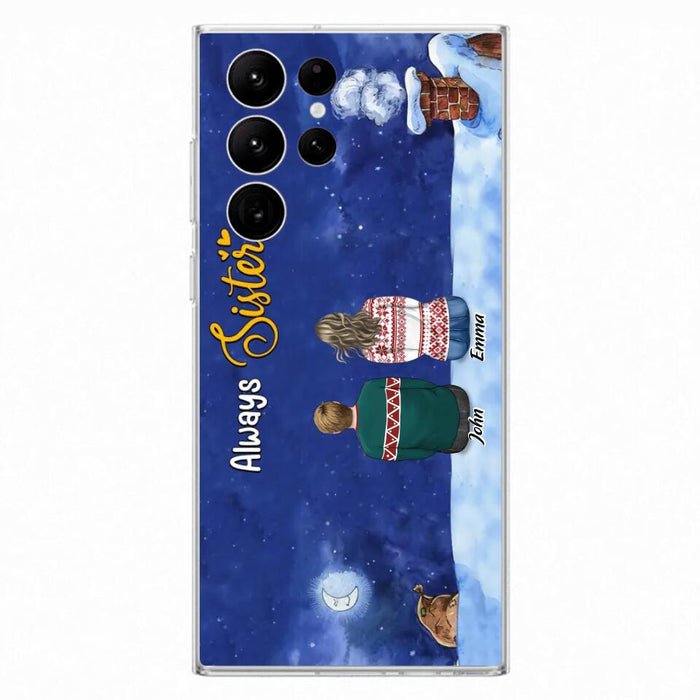 Personalized Christmas Brother & Sister Phone Case - Christmas Gift Idea For Siblings - Up to 12 People - Always Sisters - Case For iPhone And Samsung