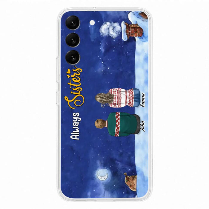 Personalized Christmas Brother & Sister Phone Case - Christmas Gift Idea For Siblings - Up to 12 People - Always Sisters - Case For iPhone And Samsung