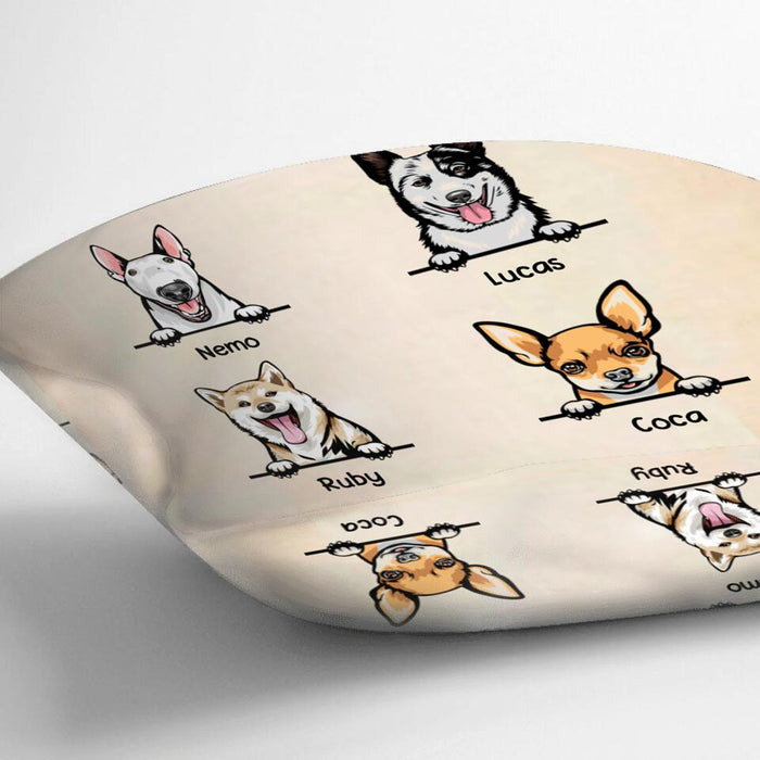 Personalized Dog Pillow Cover - Gift for Dog Lovers - Up to 4 Dogs - I'll be watching you
