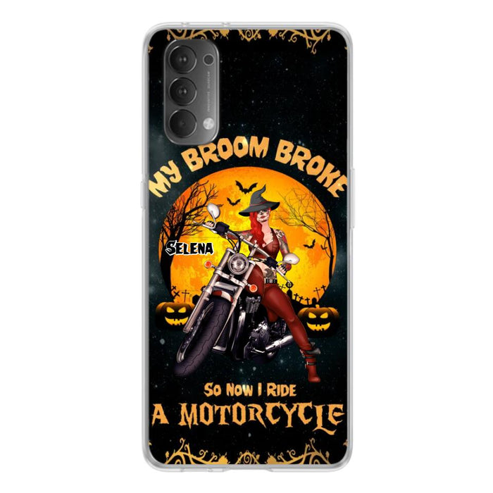 Personalized Witch Phone Case - Up to 4 Dogs - Halloween Gifts For Friends/Dog Lovers  - My Broom Broke So Now I Ride A Motorcycle - Case For Xiaomi/Oppo/Huawei