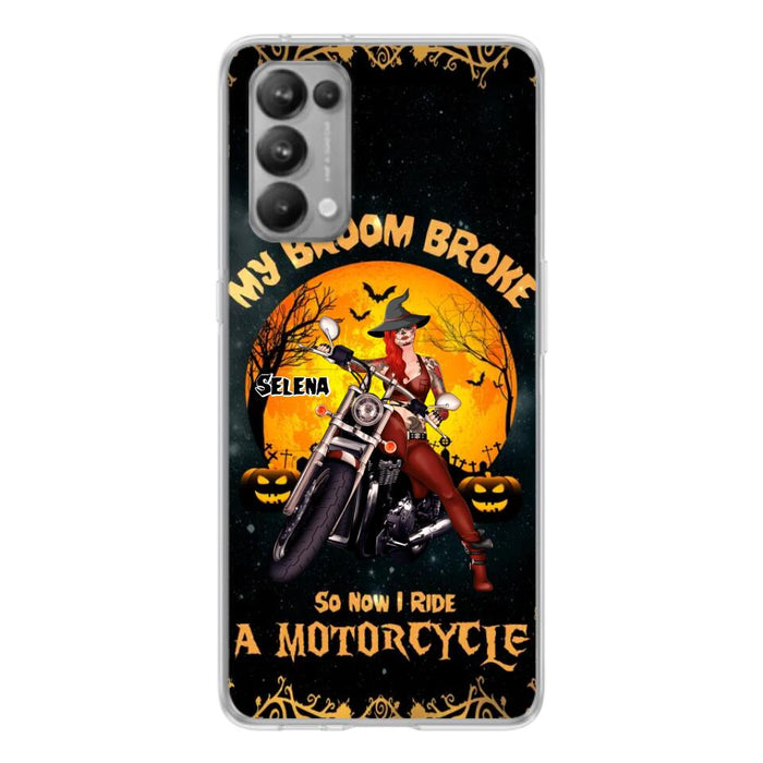 Personalized Witch Phone Case - Up to 4 Dogs - Halloween Gifts For Friends/Dog Lovers  - My Broom Broke So Now I Ride A Motorcycle - Case For Xiaomi/Oppo/Huawei