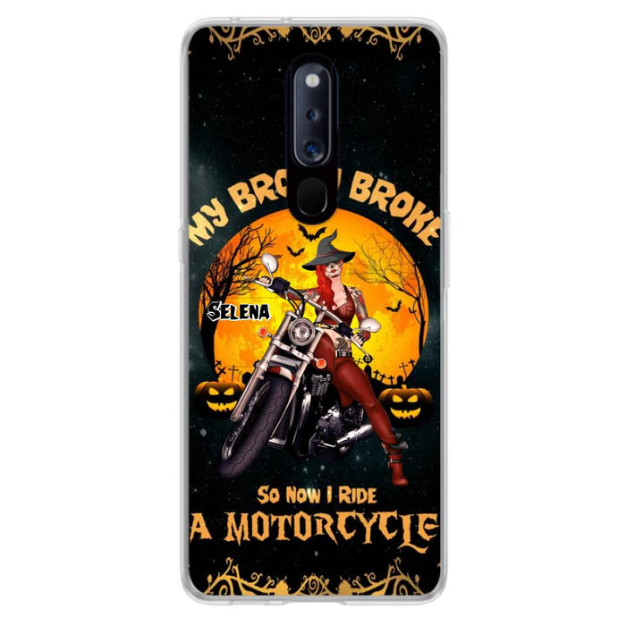 Personalized Witch Phone Case - Up to 4 Dogs - Halloween Gifts For Friends/Dog Lovers  - My Broom Broke So Now I Ride A Motorcycle - Case For Xiaomi/Oppo/Huawei