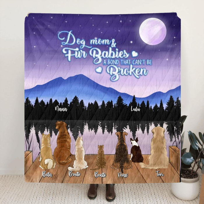 Personalized Pet Moonlight Quilt/Fleece Blanket - Gift for Dog Lovers, Cat Lovers - Up to 7 Pets