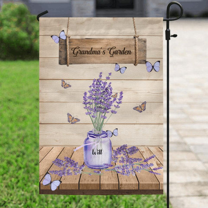 Personalized Grandma's Garden Flag Sign - Best Idea For Grandma/Mama - Grandma's Garden