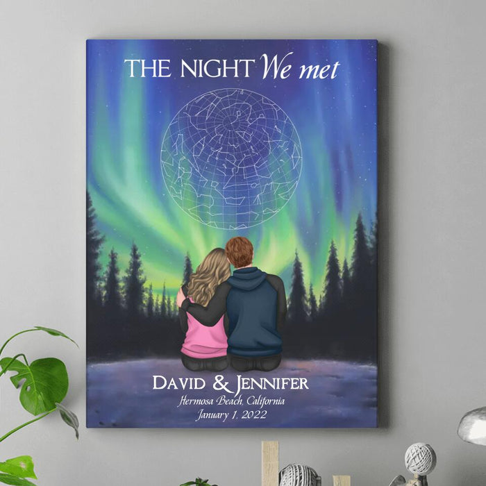 Personalized Couple Under The Stars Canvas - Custom Star Map - Best Gift Idea For Couple - The Night We Met