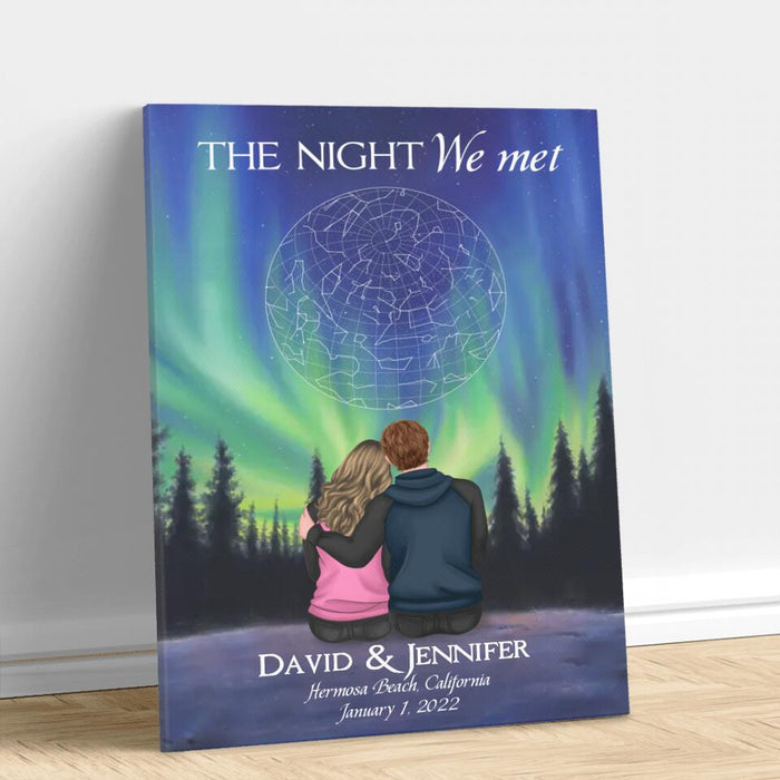 Personalized Couple Under The Stars Canvas - Custom Star Map - Best Gift Idea For Couple - The Night We Met