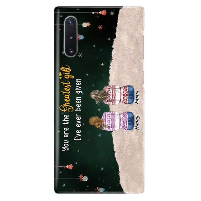 Personalized Christmas Friends Phone Case - Christmas Gift Idea For Friends/Sisters - Up to 12 People - You Are The Greatest Gift I've Ever Been Given - Case For iPhone And Samsung