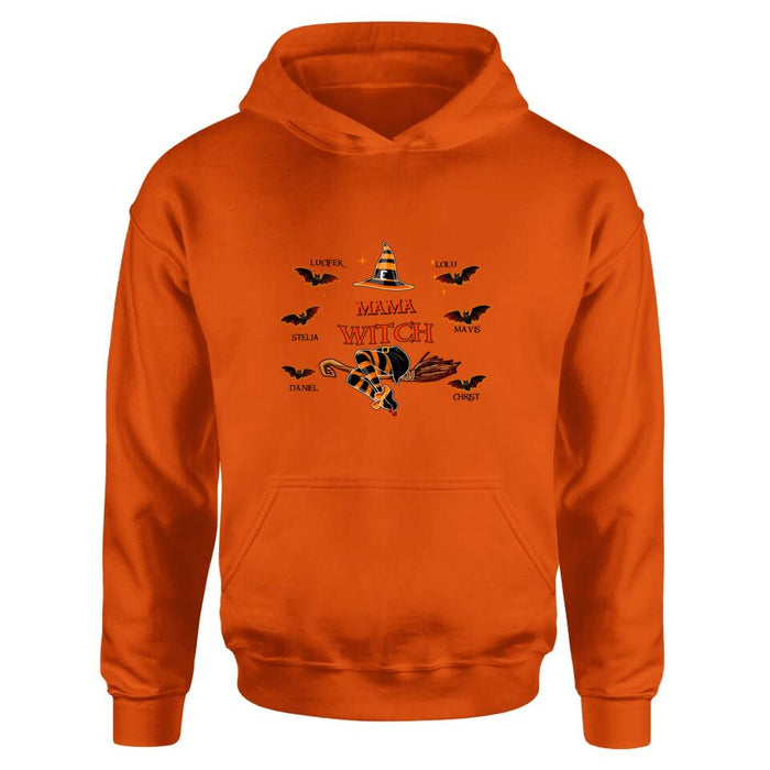 Personalized Halloween T-shirt/Sweatshirt/Hoodie/Long Sleeve - Up to 6 Bats - Best Gift For Halloween, Mother/Grandmother - Mama Witch - 80H9EN