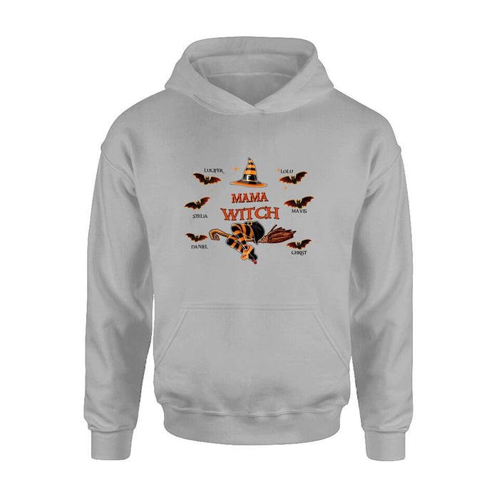 Personalized Halloween T-shirt/Sweatshirt/Hoodie/Long Sleeve - Up to 6 Bats - Best Gift For Halloween, Mother/Grandmother - Mama Witch - 80H9EN