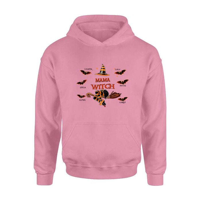 Personalized Halloween T-shirt/Sweatshirt/Hoodie/Long Sleeve - Up to 6 Bats - Best Gift For Halloween, Mother/Grandmother - Mama Witch - 80H9EN