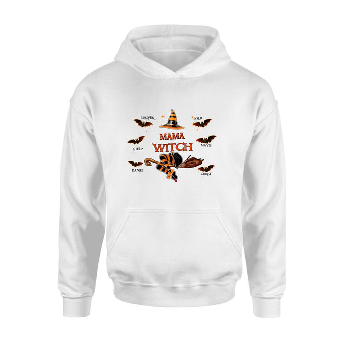 Personalized Halloween T-shirt/Sweatshirt/Hoodie/Long Sleeve - Up to 6 Bats - Best Gift For Halloween, Mother/Grandmother - Mama Witch - 80H9EN