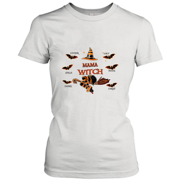 Personalized Halloween T-shirt/Sweatshirt/Hoodie/Long Sleeve - Up to 6 Bats - Best Gift For Halloween, Mother/Grandmother - Mama Witch - 80H9EN