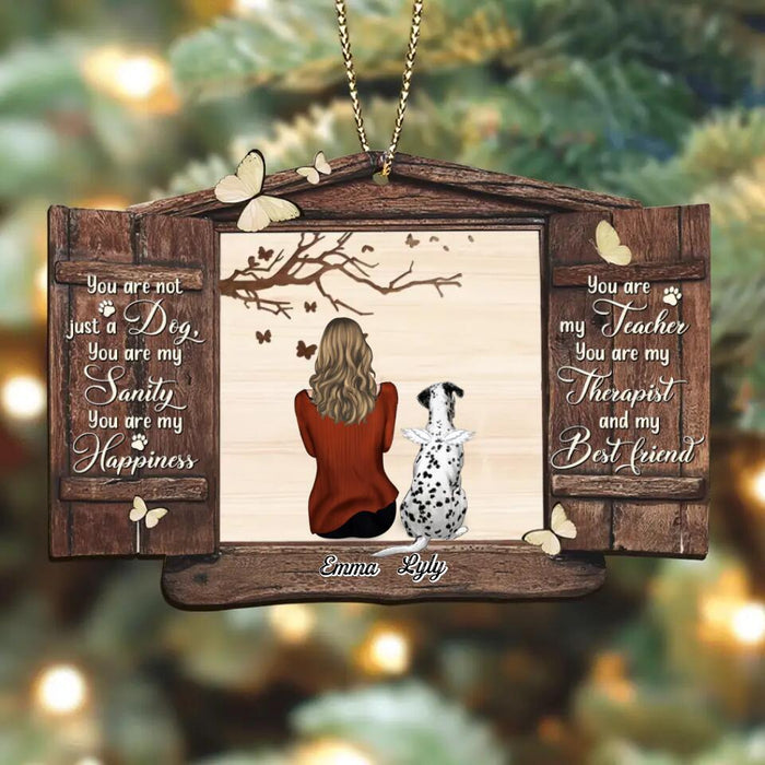 Personalized Memorial Pet Mom/Pet Dad Wooden Ornament - Up to 4 Pets - Memorial Gift For Dog/Cat Owner - You Are Not Just A Dog
