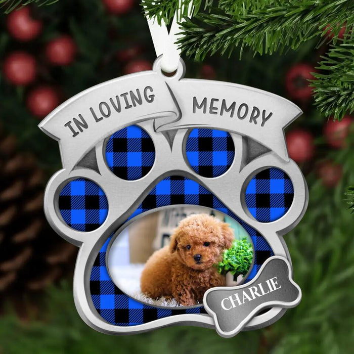 Personalized In Loving Memory Aluminum Ornament - Memorial Gift Idea For Christmas - Upload Dog Photo