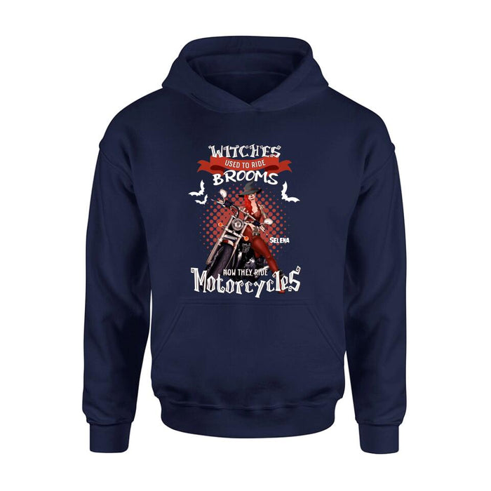 Personalized Biker Shirt/Hoodie - Gift Idea For Halloween - Witches Used To Ride Brooms Now They Ride Motocycles