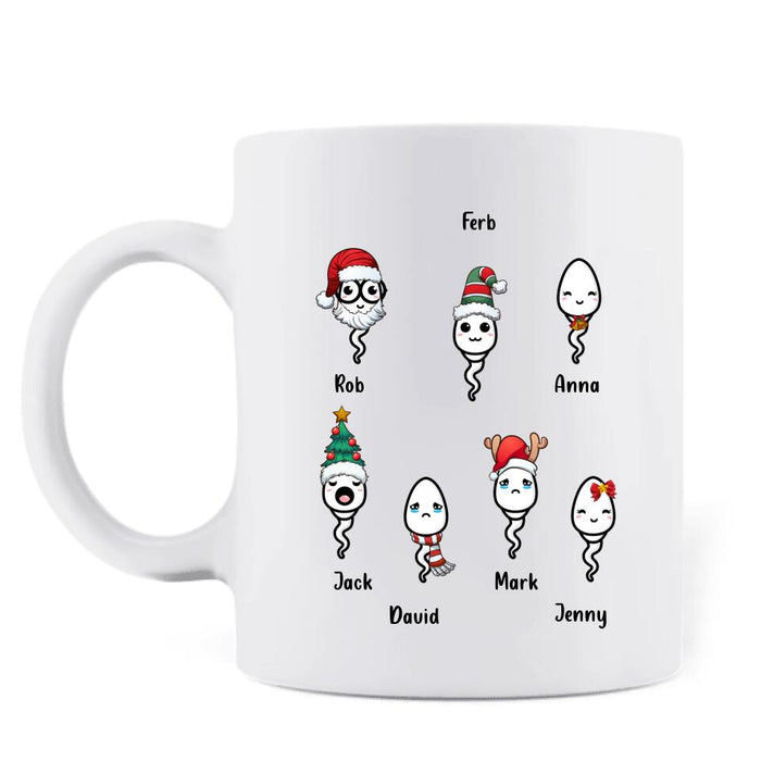 Personalized Christmas Coffee Mug - Gift Idea For Father/Christmas with up to 7 Sperms - I'm So Glad Your Pull-out Game Was Weak Af