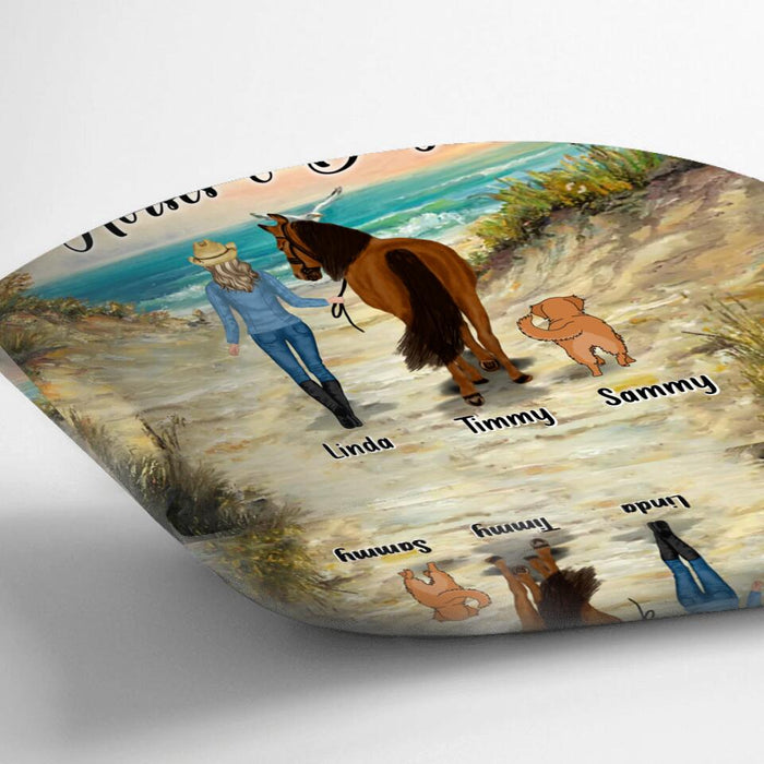 Personalized Horse & Dog Pillow Cover - Gift Idea For Horse/Dog Lovers With Up To 2 Horses And 4 Dogs - Just A Girl Who Loves Horses & Dogs