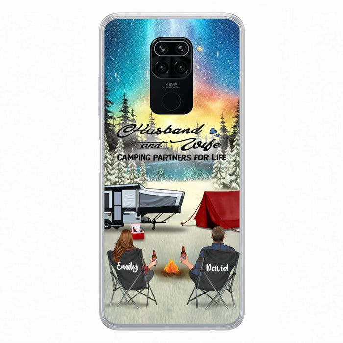 Personalized Camping Xmas Phone Case - Christmas Gift For Camping Family/Couple/Single Parent/Solo - Up to 3 Kids and 4 Pets - Husband And Wife Camping Partners For Life - Case For Xiaomi, Oppo And Huawei