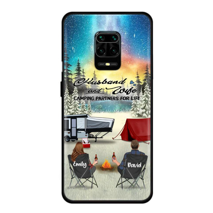 Personalized Camping Xmas Phone Case - Christmas Gift For Camping Family/Couple/Single Parent/Solo - Up to 3 Kids and 4 Pets - Husband And Wife Camping Partners For Life - Case For Xiaomi, Oppo And Huawei