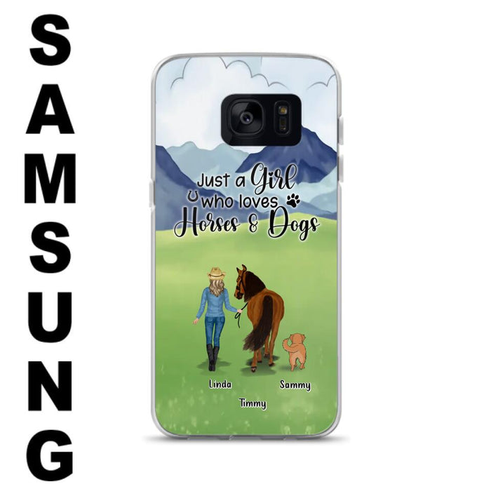 Personalized Horse & Dog Phone Case - Gift Idea For Horse/Dog Lovers With Up To 2 Horses And 4 Dogs - Just A Girl Who Loves Horses & Dogs - Cases For iPhone & Samsung