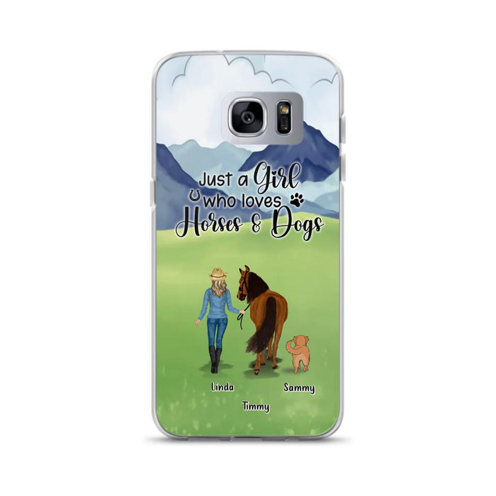 Personalized Horse & Dog Phone Case - Gift Idea For Horse/Dog Lovers With Up To 2 Horses And 4 Dogs - Just A Girl Who Loves Horses & Dogs - Cases For iPhone & Samsung