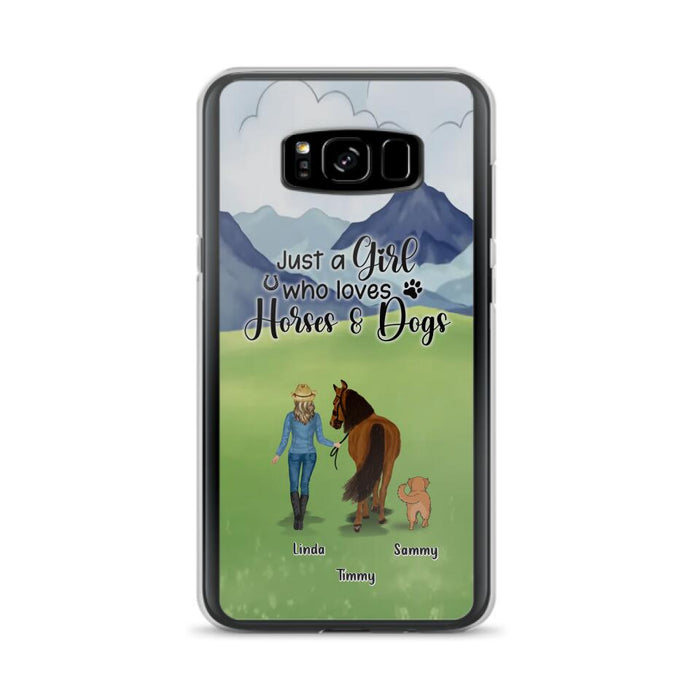 Personalized Horse & Dog Phone Case - Gift Idea For Horse/Dog Lovers With Up To 2 Horses And 4 Dogs - Just A Girl Who Loves Horses & Dogs - Cases For iPhone & Samsung
