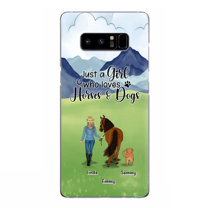Personalized Horse & Dog Phone Case - Gift Idea For Horse/Dog Lovers With Up To 2 Horses And 4 Dogs - Just A Girl Who Loves Horses & Dogs - Cases For iPhone & Samsung
