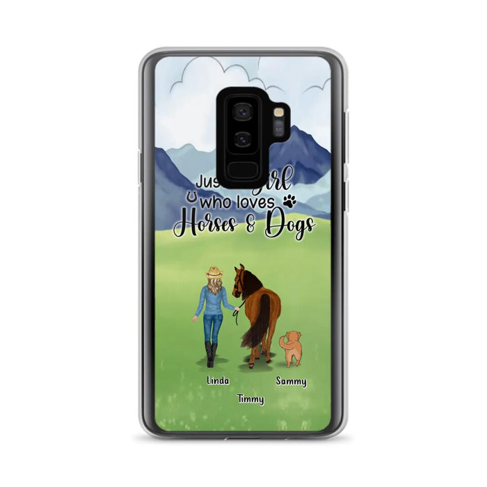 Personalized Horse & Dog Phone Case - Gift Idea For Horse/Dog Lovers With Up To 2 Horses And 4 Dogs - Just A Girl Who Loves Horses & Dogs - Cases For iPhone & Samsung