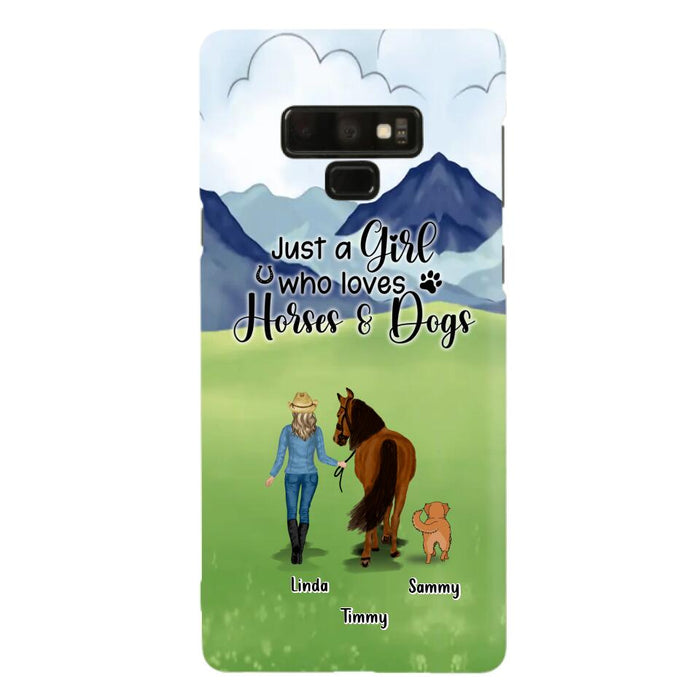 Personalized Horse & Dog Phone Case - Gift Idea For Horse/Dog Lovers With Up To 2 Horses And 4 Dogs - Just A Girl Who Loves Horses & Dogs - Cases For iPhone & Samsung