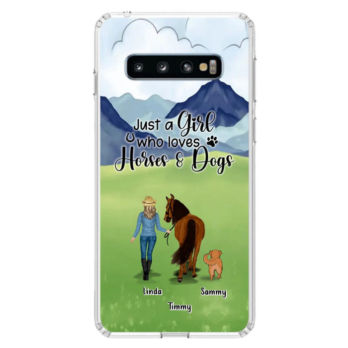 Personalized Horse & Dog Phone Case - Gift Idea For Horse/Dog Lovers With Up To 2 Horses And 4 Dogs - Just A Girl Who Loves Horses & Dogs - Cases For iPhone & Samsung