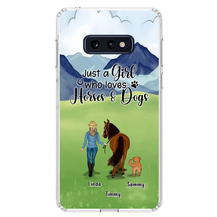 Personalized Horse & Dog Phone Case - Gift Idea For Horse/Dog Lovers With Up To 2 Horses And 4 Dogs - Just A Girl Who Loves Horses & Dogs - Cases For iPhone & Samsung