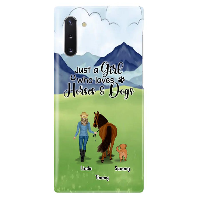 Personalized Horse & Dog Phone Case - Gift Idea For Horse/Dog Lovers With Up To 2 Horses And 4 Dogs - Just A Girl Who Loves Horses & Dogs - Cases For iPhone & Samsung