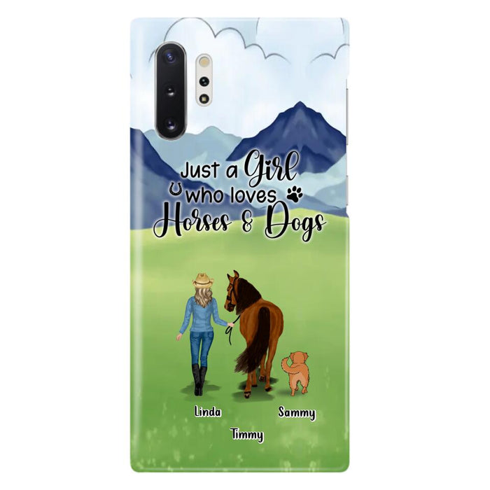 Personalized Horse & Dog Phone Case - Gift Idea For Horse/Dog Lovers With Up To 2 Horses And 4 Dogs - Just A Girl Who Loves Horses & Dogs - Cases For iPhone & Samsung