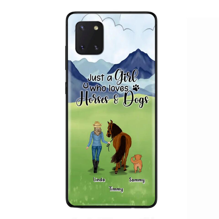 Personalized Horse & Dog Phone Case - Gift Idea For Horse/Dog Lovers With Up To 2 Horses And 4 Dogs - Just A Girl Who Loves Horses & Dogs - Cases For iPhone & Samsung