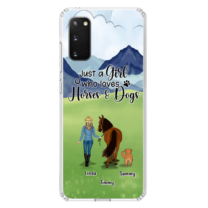 Personalized Horse & Dog Phone Case - Gift Idea For Horse/Dog Lovers With Up To 2 Horses And 4 Dogs - Just A Girl Who Loves Horses & Dogs - Cases For iPhone & Samsung