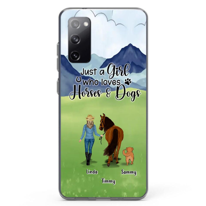 Personalized Horse & Dog Phone Case - Gift Idea For Horse/Dog Lovers With Up To 2 Horses And 4 Dogs - Just A Girl Who Loves Horses & Dogs - Cases For iPhone & Samsung