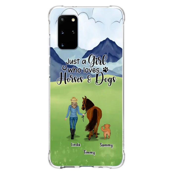 Personalized Horse & Dog Phone Case - Gift Idea For Horse/Dog Lovers With Up To 2 Horses And 4 Dogs - Just A Girl Who Loves Horses & Dogs - Cases For iPhone & Samsung