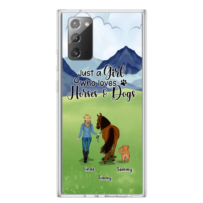 Personalized Horse & Dog Phone Case - Gift Idea For Horse/Dog Lovers With Up To 2 Horses And 4 Dogs - Just A Girl Who Loves Horses & Dogs - Cases For iPhone & Samsung