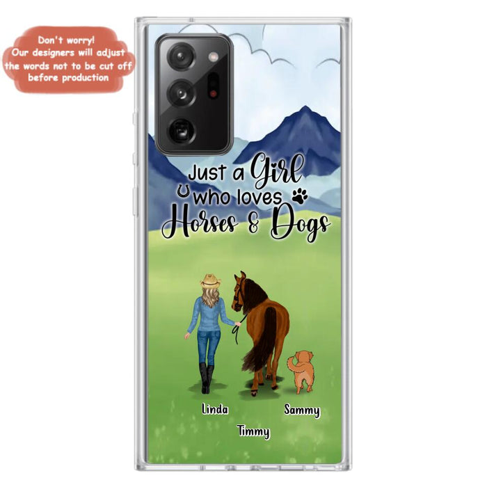 Personalized Horse & Dog Phone Case - Gift Idea For Horse/Dog Lovers With Up To 2 Horses And 4 Dogs - Just A Girl Who Loves Horses & Dogs - Cases For iPhone & Samsung