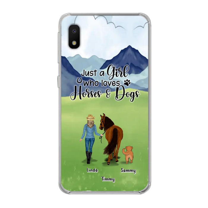 Personalized Horse & Dog Phone Case - Gift Idea For Horse/Dog Lovers With Up To 2 Horses And 4 Dogs - Just A Girl Who Loves Horses & Dogs - Cases For iPhone & Samsung