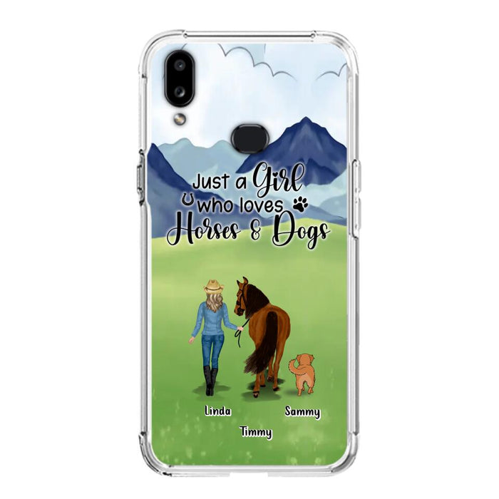 Personalized Horse & Dog Phone Case - Gift Idea For Horse/Dog Lovers With Up To 2 Horses And 4 Dogs - Just A Girl Who Loves Horses & Dogs - Cases For iPhone & Samsung