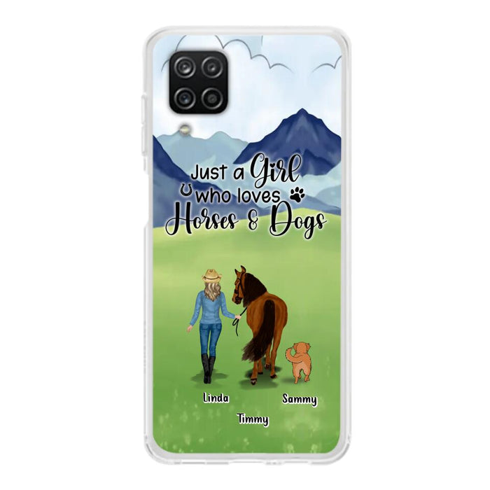 Personalized Horse & Dog Phone Case - Gift Idea For Horse/Dog Lovers With Up To 2 Horses And 4 Dogs - Just A Girl Who Loves Horses & Dogs - Cases For iPhone & Samsung
