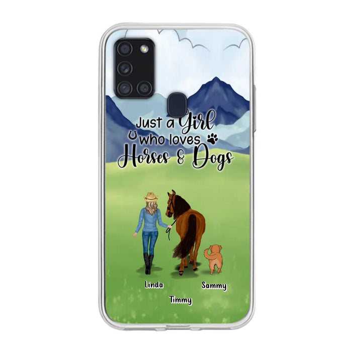 Personalized Horse & Dog Phone Case - Gift Idea For Horse/Dog Lovers With Up To 2 Horses And 4 Dogs - Just A Girl Who Loves Horses & Dogs - Cases For iPhone & Samsung