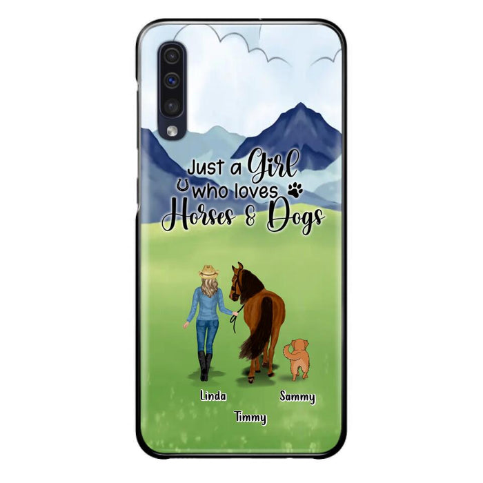 Personalized Horse & Dog Phone Case - Gift Idea For Horse/Dog Lovers With Up To 2 Horses And 4 Dogs - Just A Girl Who Loves Horses & Dogs - Cases For iPhone & Samsung