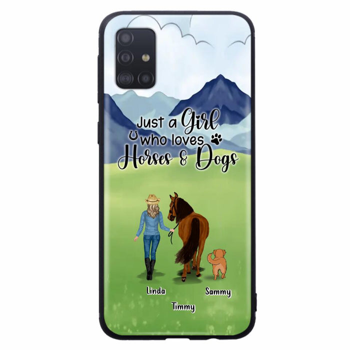 Personalized Horse & Dog Phone Case - Gift Idea For Horse/Dog Lovers With Up To 2 Horses And 4 Dogs - Just A Girl Who Loves Horses & Dogs - Cases For iPhone & Samsung