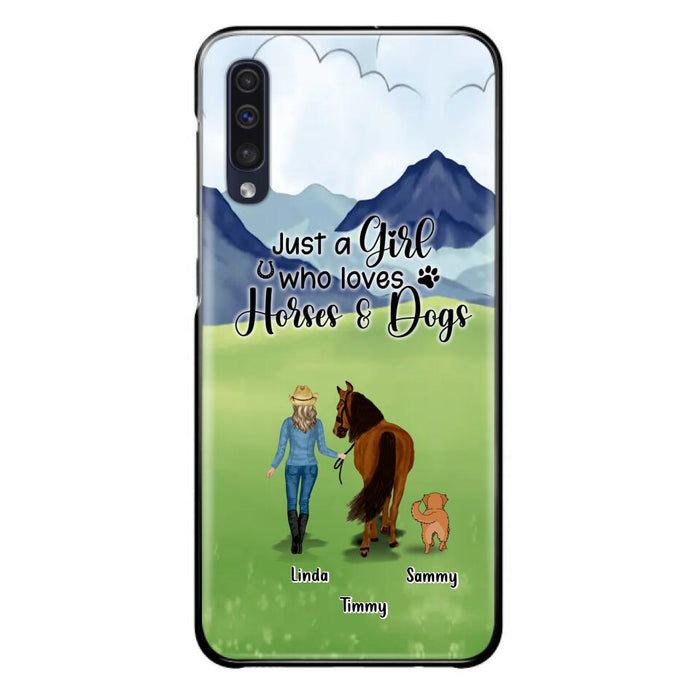 Personalized Horse & Dog Phone Case - Gift Idea For Horse/Dog Lovers With Up To 2 Horses And 4 Dogs - Just A Girl Who Loves Horses & Dogs - Cases For iPhone & Samsung