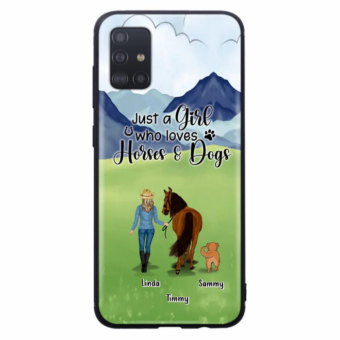 Personalized Horse & Dog Phone Case - Gift Idea For Horse/Dog Lovers With Up To 2 Horses And 4 Dogs - Just A Girl Who Loves Horses & Dogs - Cases For iPhone & Samsung