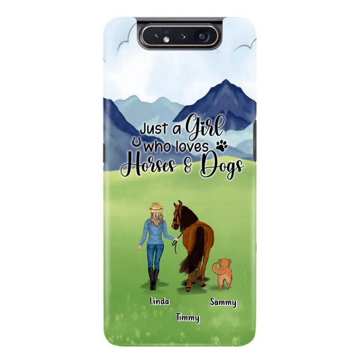 Personalized Horse & Dog Phone Case - Gift Idea For Horse/Dog Lovers With Up To 2 Horses And 4 Dogs - Just A Girl Who Loves Horses & Dogs - Cases For iPhone & Samsung